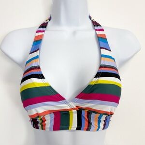 Anne Cole Swim Top Womens Small Multicolor Striped Halter Bikini NWT Swimwear